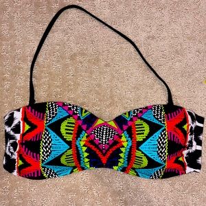 Trina Turk tie bandeau bikini top and fold over bottom size 6